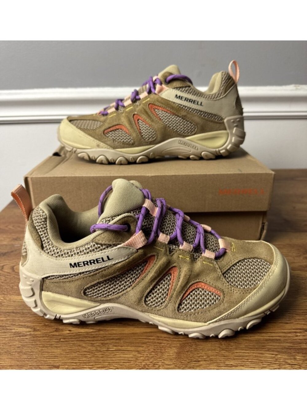 Merrell Womens Yokota 2 J038116 khaki Multi Hiking Shoes Sneakers Size 8.5 M